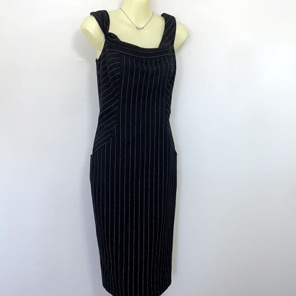 Milly Dress Sheath Cowl Neck Side Pockets Nwot Size 6 - Picture 5 of 8